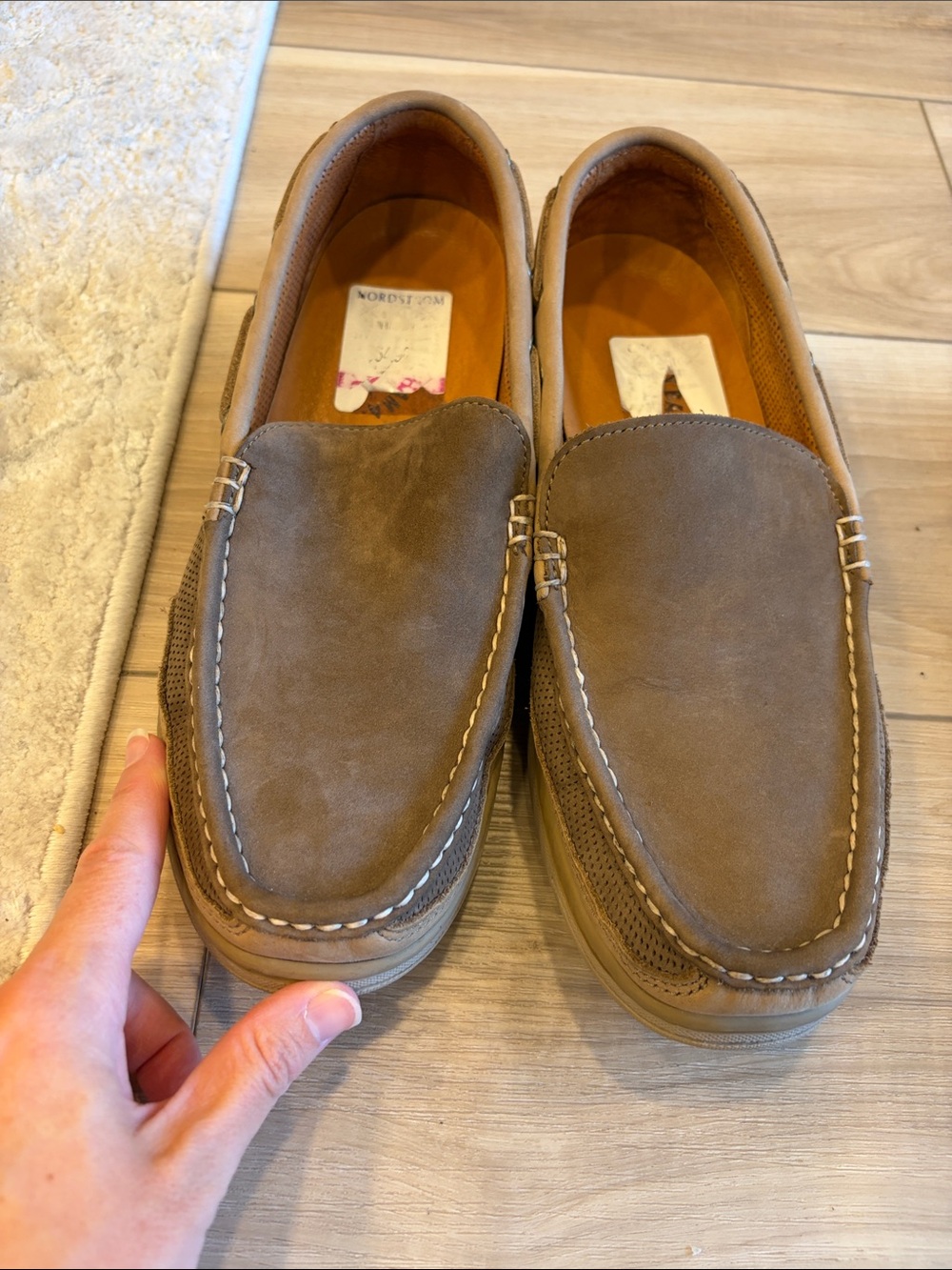 Tommy Bahama Men’s Nordstrom Taupe Suede Slip-On Loafers for Men